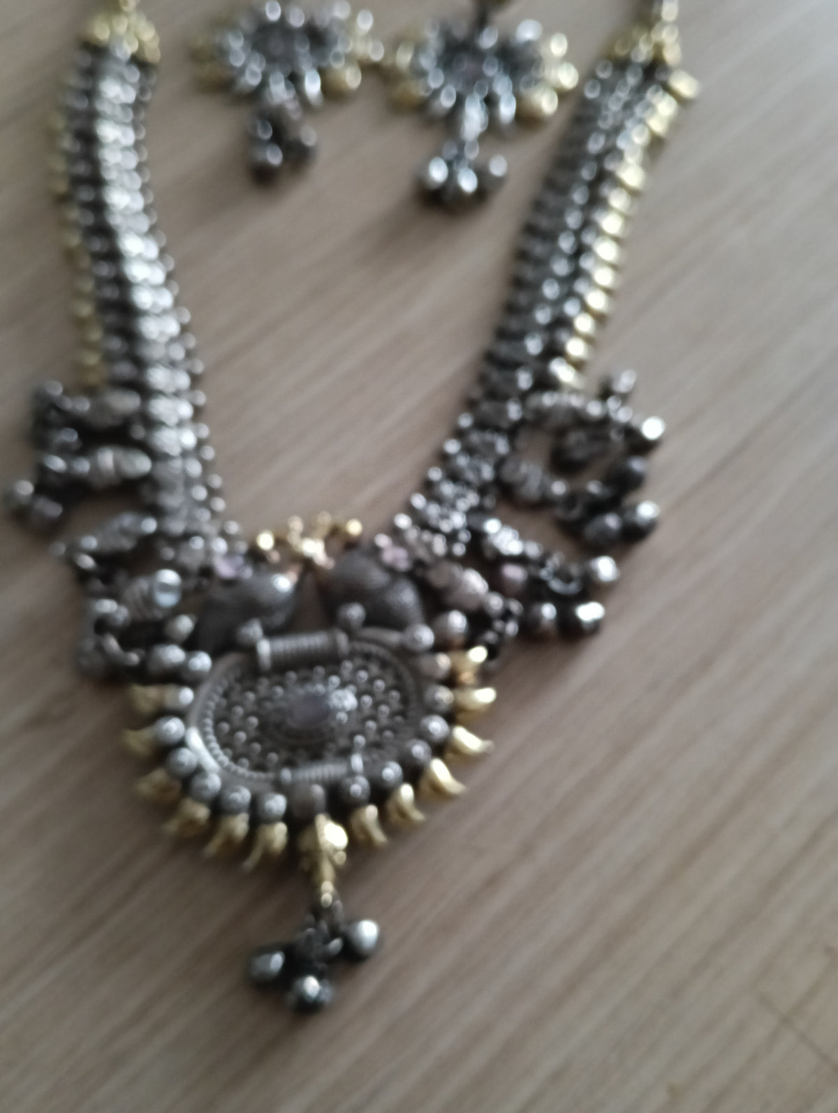 Silver oxidised necklace sets